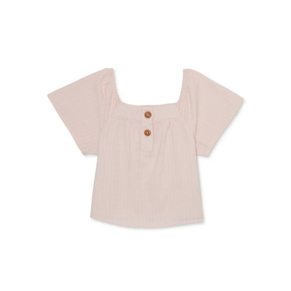 Easy peasy toddler girls short sleeve Henley blouse